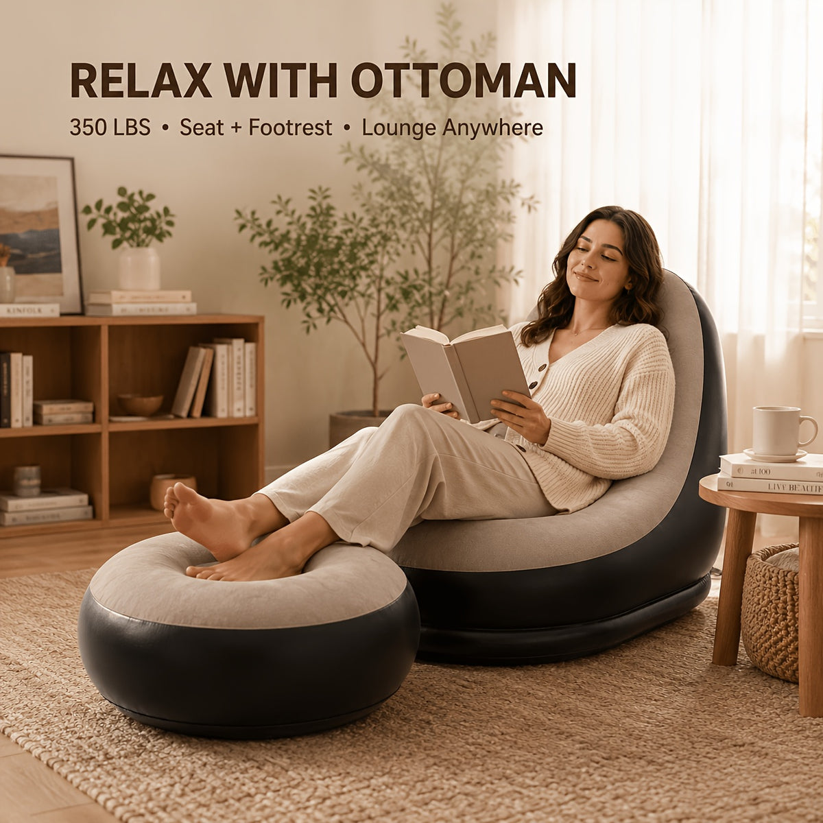 home inflatable sofa chair   ergonomic curved air