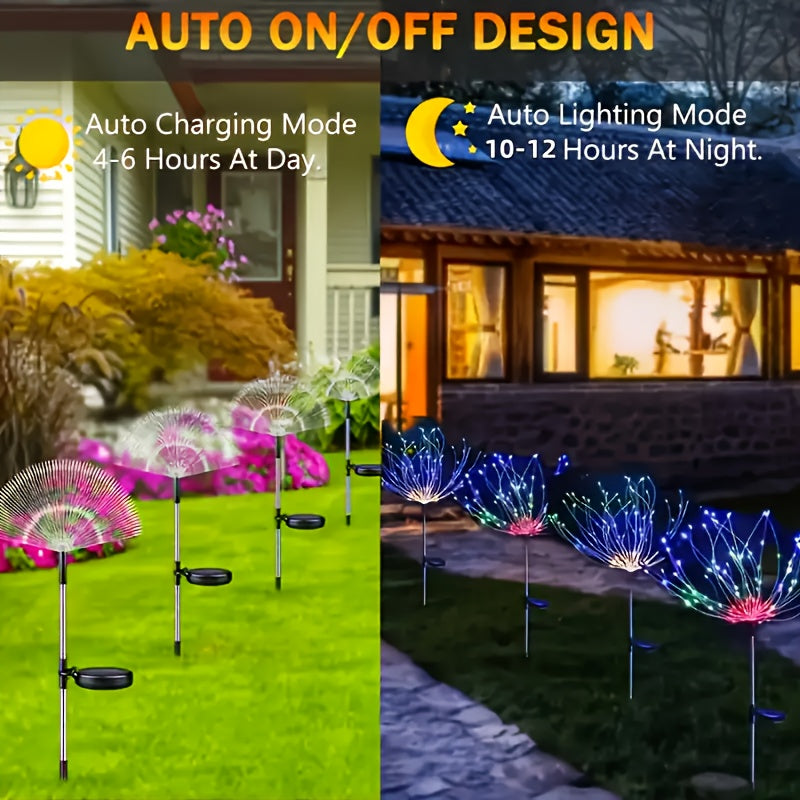 8 pack 420led solar outdoor fireworks light ip65 waterproof