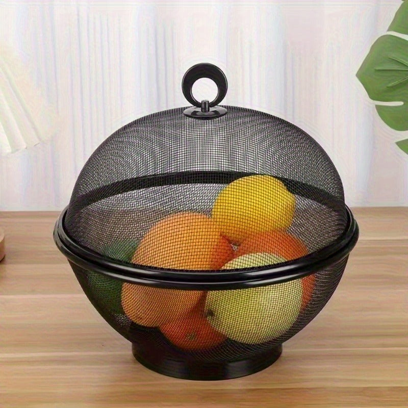 black metal mesh food bowl lid designed insect proof durable