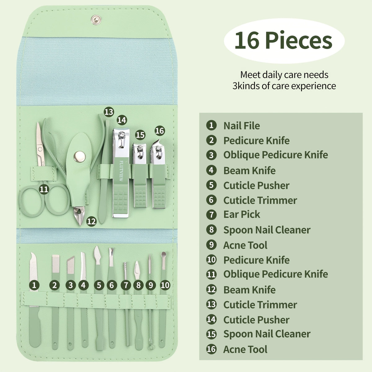 1 set 16 premium stainless steel   nail clippers
