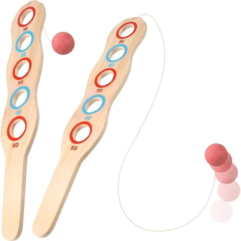 1pc wooden hand eye coordination elastic technology paddle a