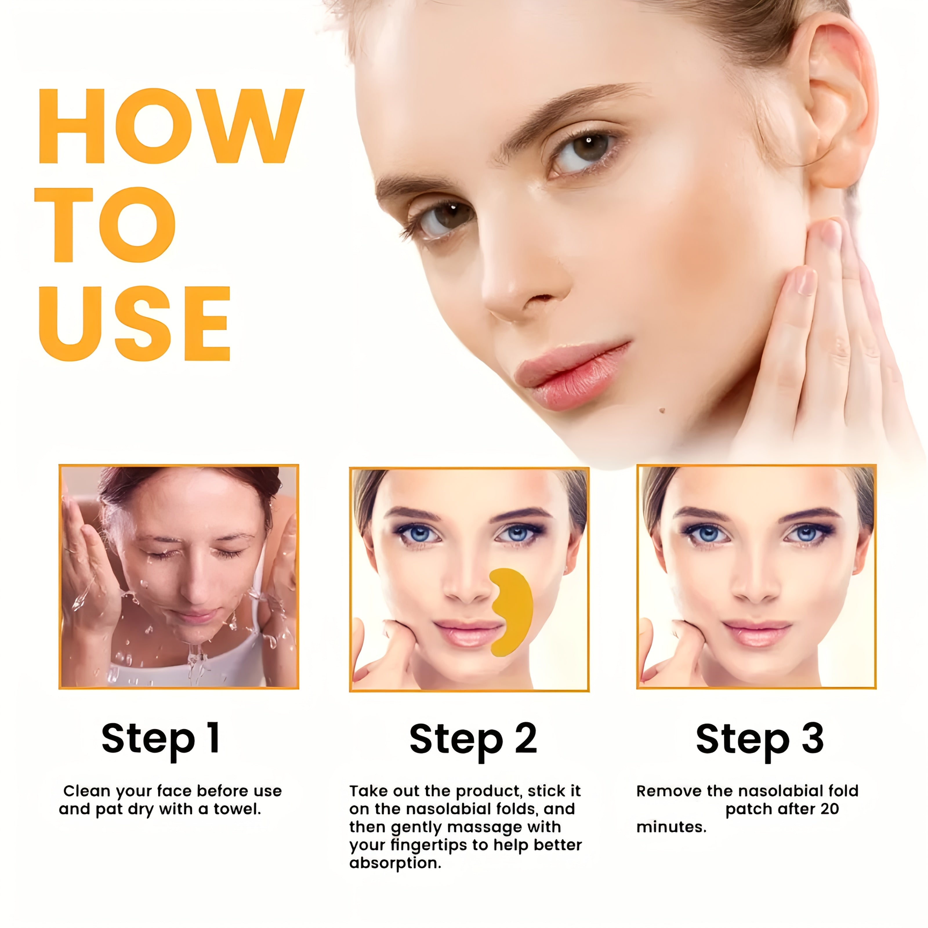 50pcs patches designed reduce nasolabial fold wrinkles a