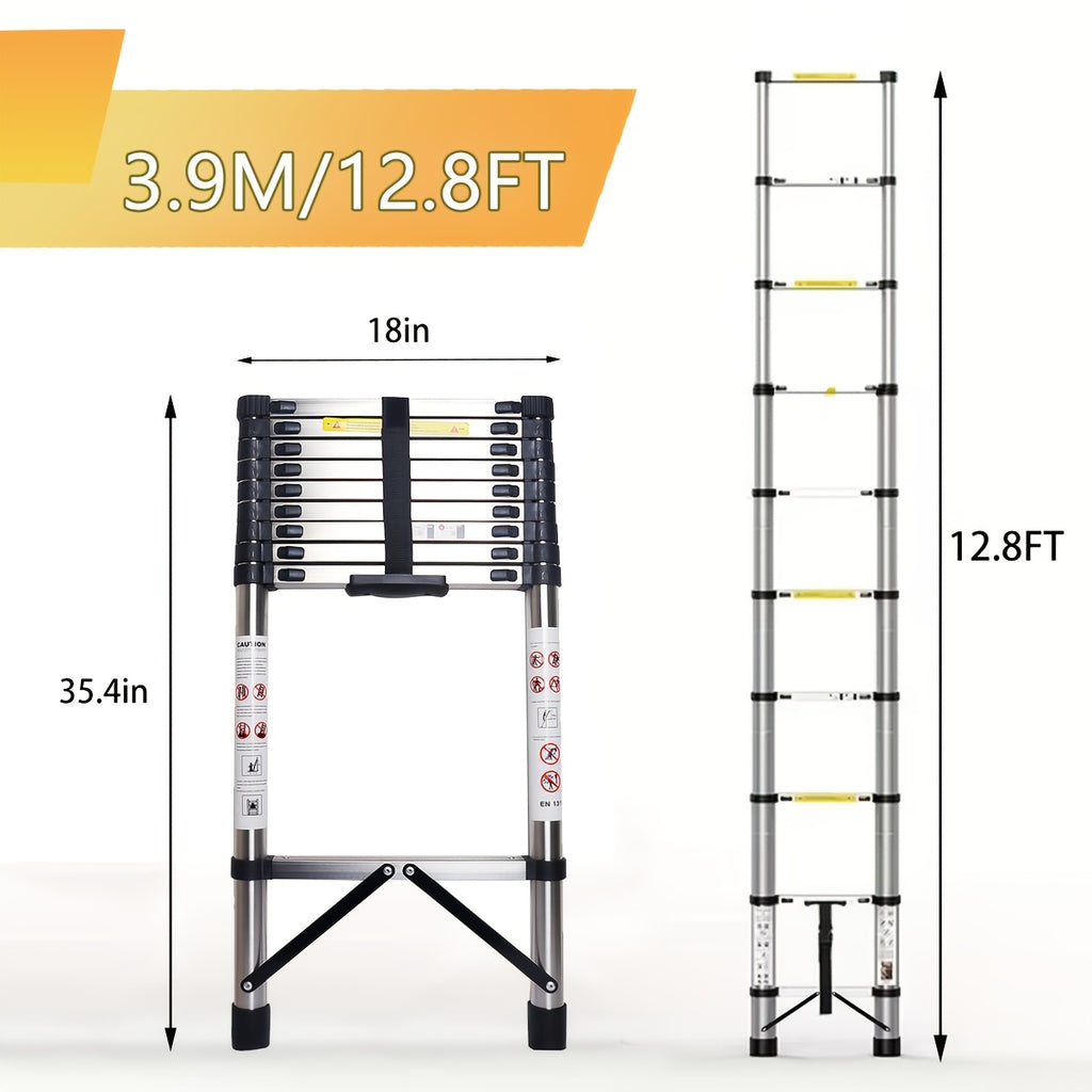 telescopic ladder lightweight extendable ladder safety lock