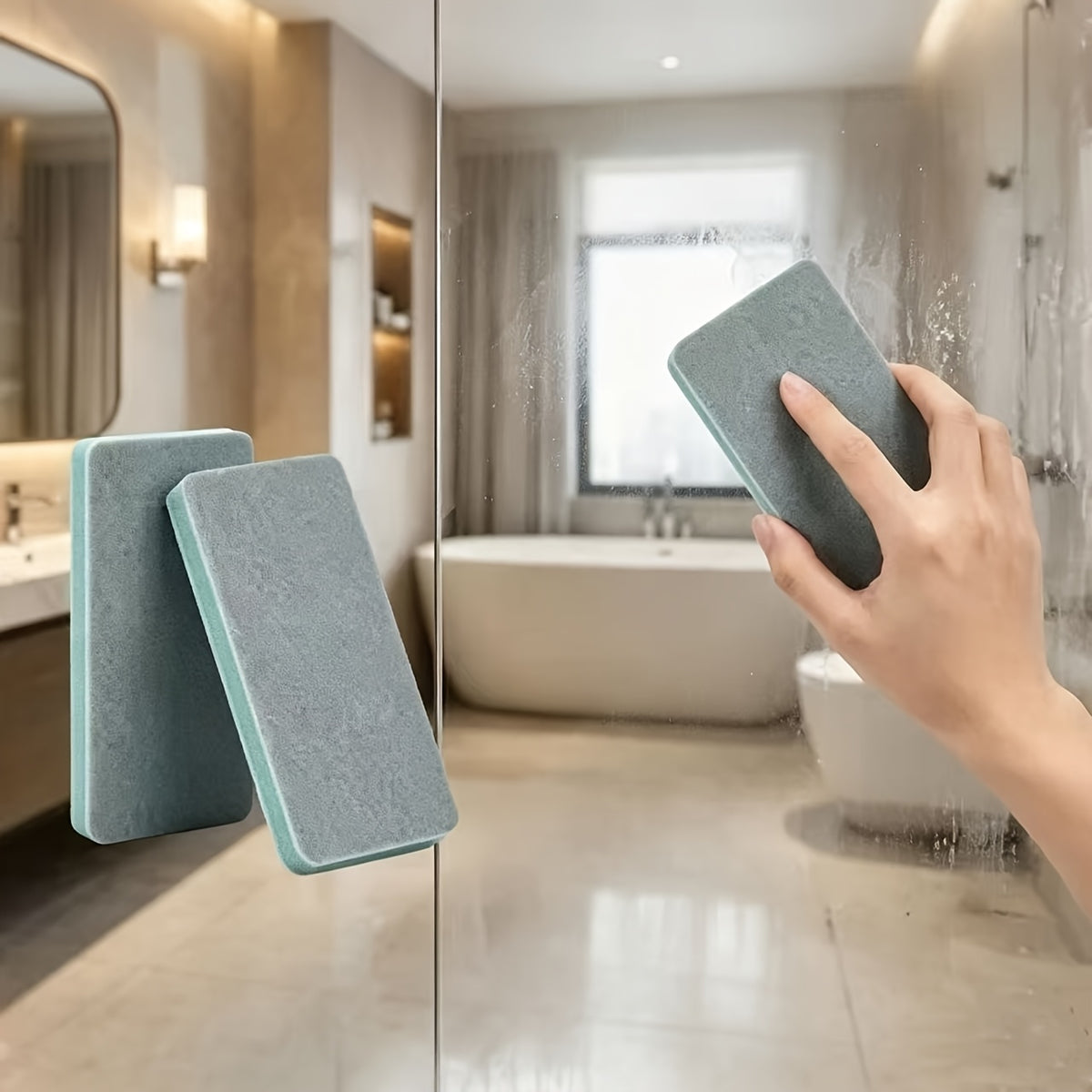 4pcs glass limescale magic cleaning brush set household