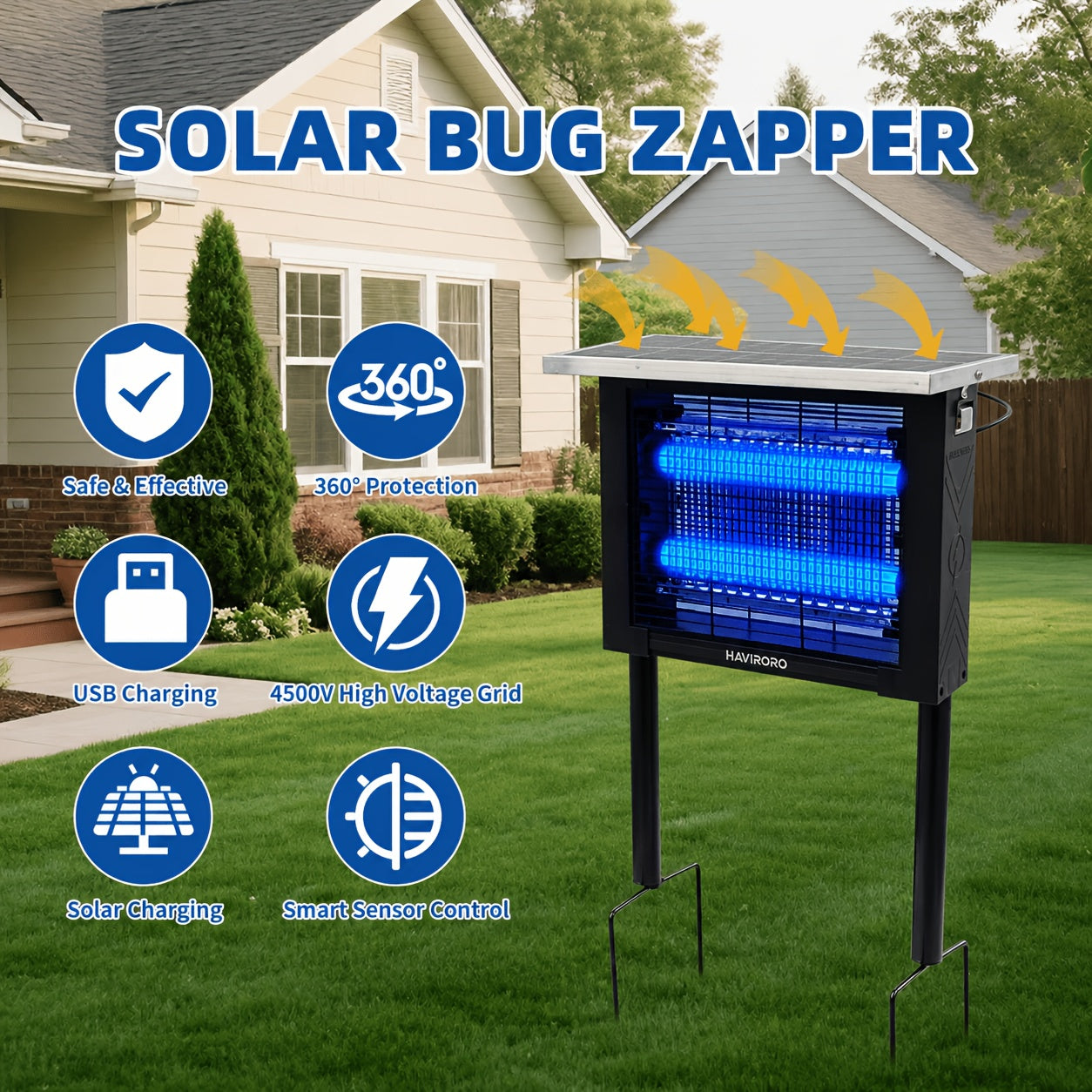 powerful large solar bug zapper outdoor 2000sq ft poartable
