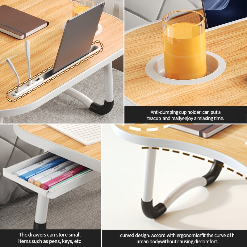 portable laptop bed table cup holder multifunctional tray