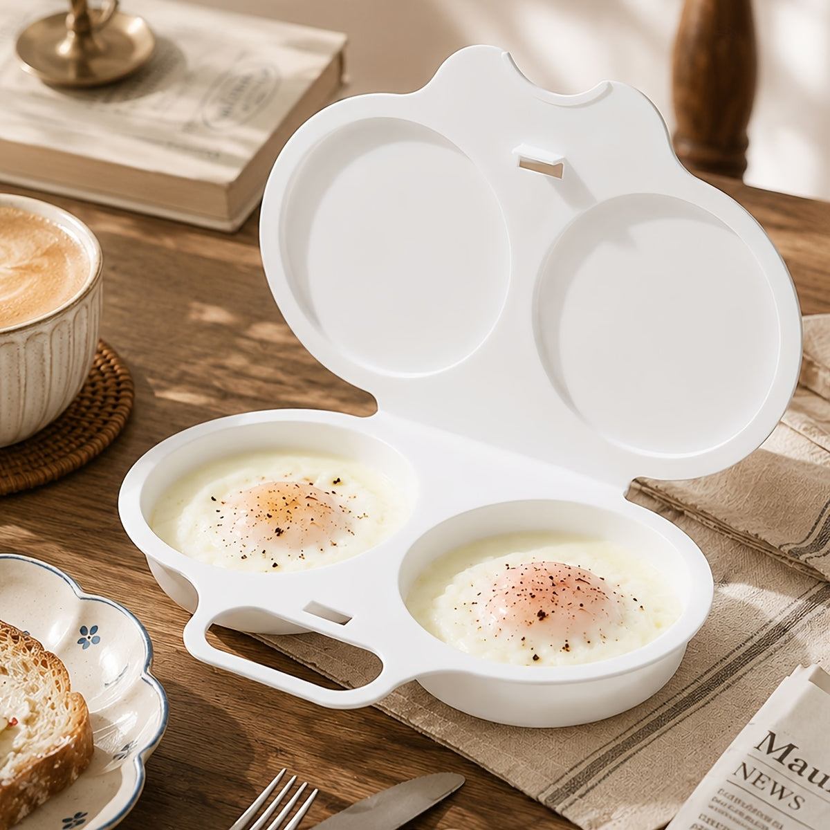 1pc white egg steamer box plastic multi functional egg