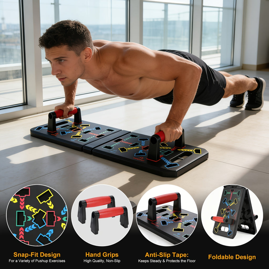 push board pilates bar   band ab roller foldable