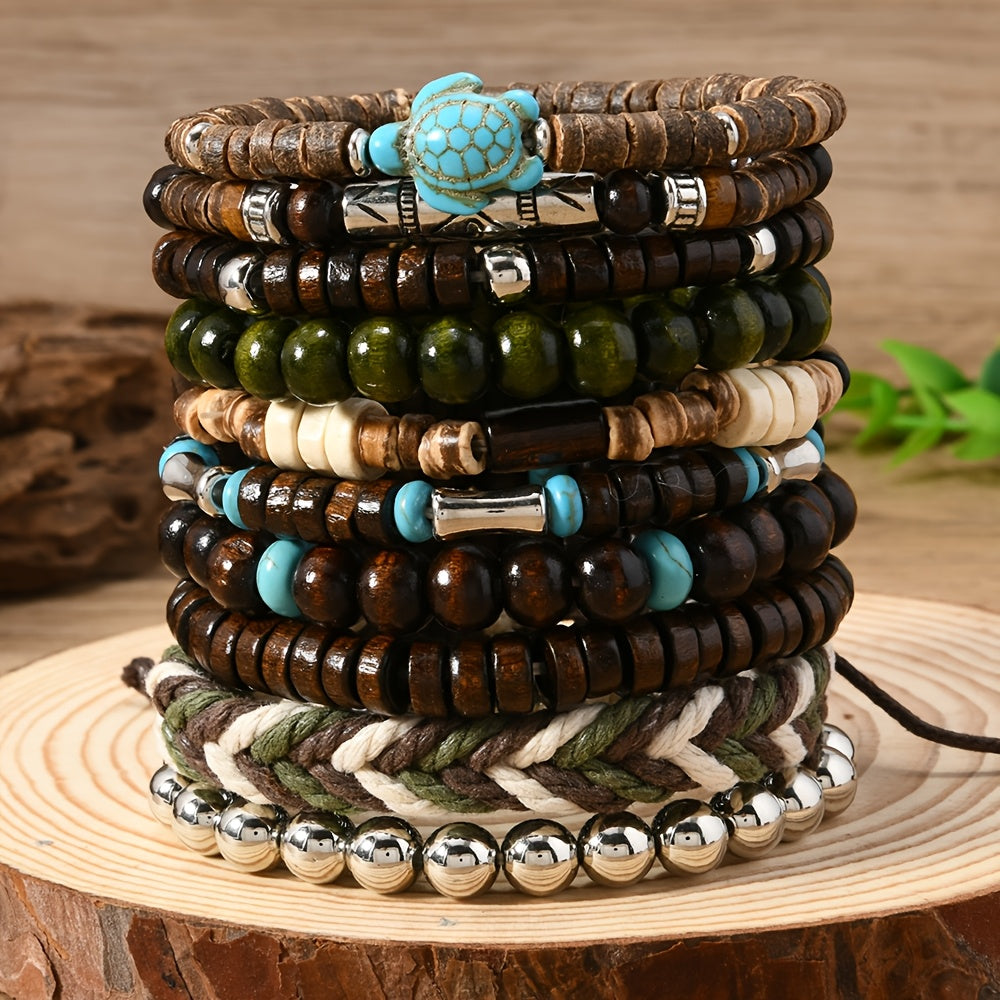 10pcs mens beaded bohemian style stackable jewelry temu