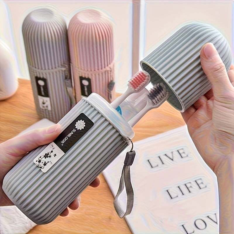 1pc portable lanyard travel toothbrush toothpaste storage