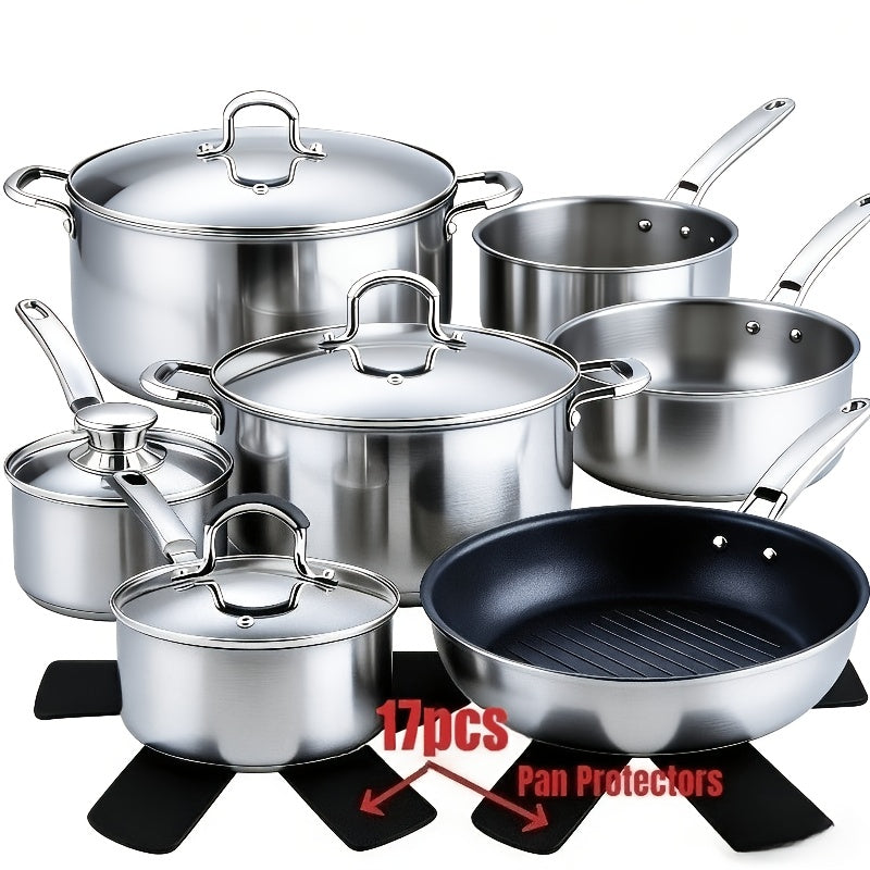 17pcs high quality non stick pot mats anti scratch pattern