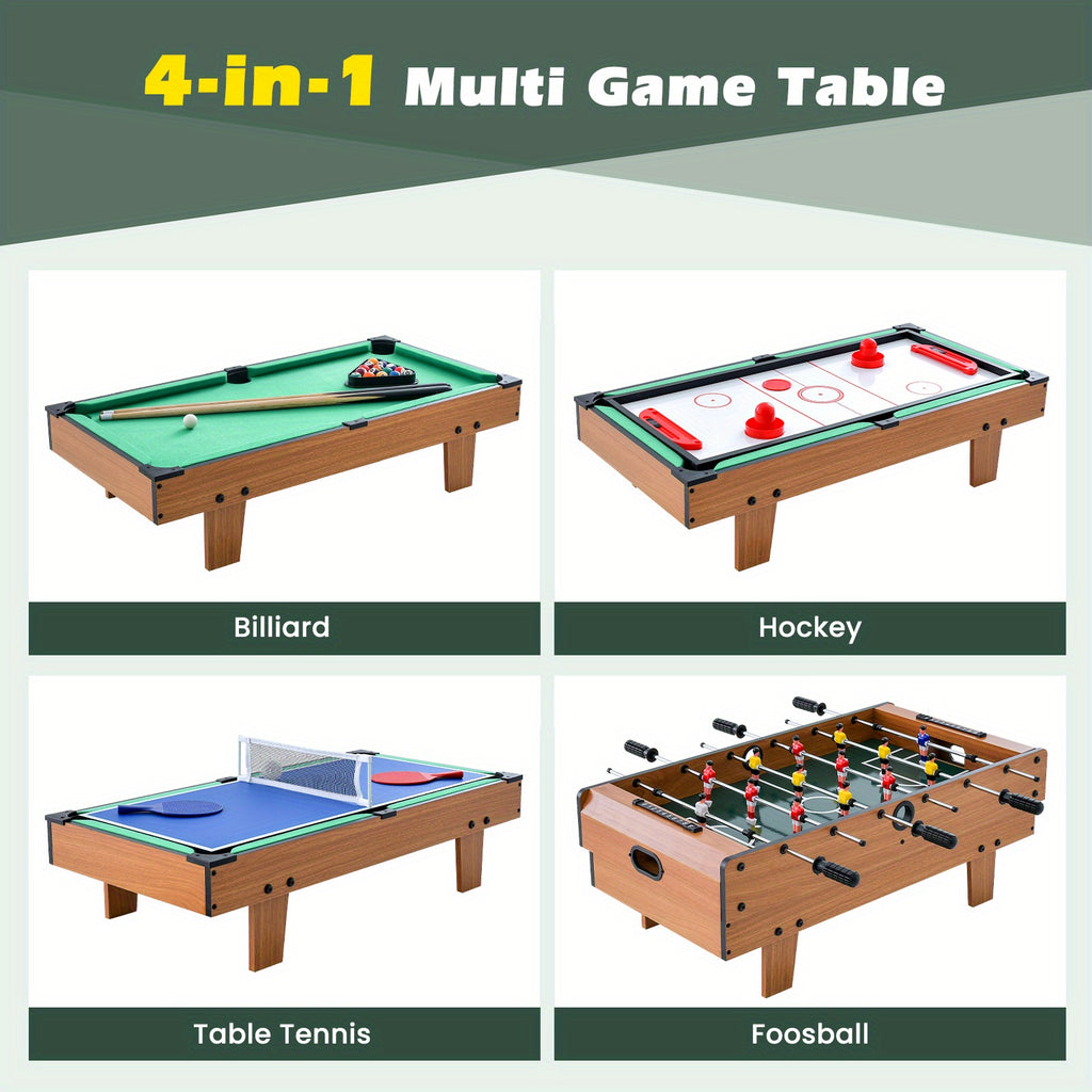 4 in 1 combo game table set wooden billiards