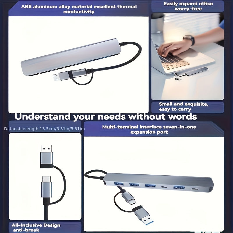 3 0 aluminum alloy   in   in one usb type c hub