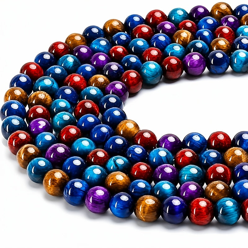 59pcs tiger eye round beads glass material beads 5 colors