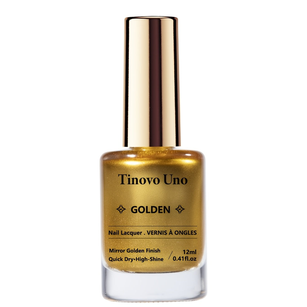 tinovo   golden metallic nail polish quick drying formula