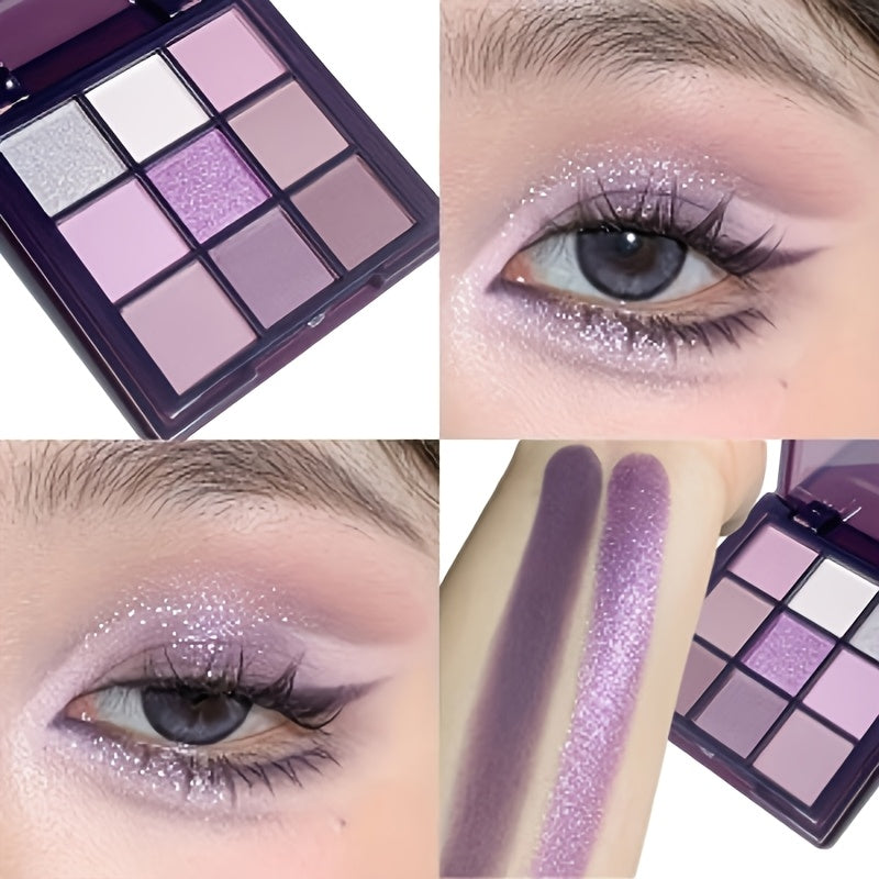 1pc 9 color purple eyeshadow palette 24 hour long lasting