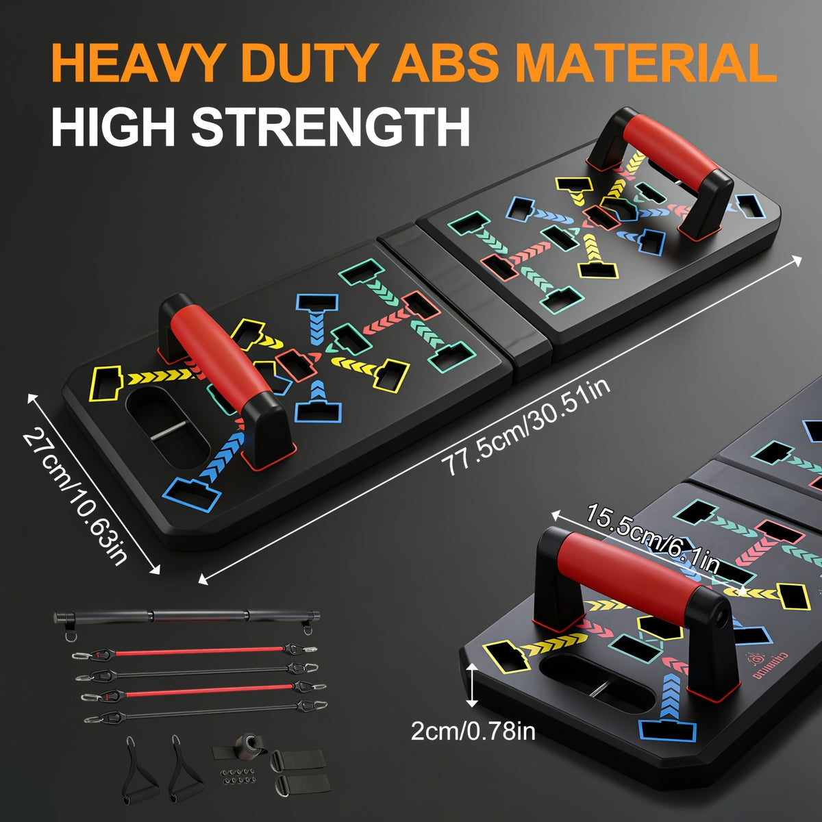 push board pilates bar   band ab roller foldable