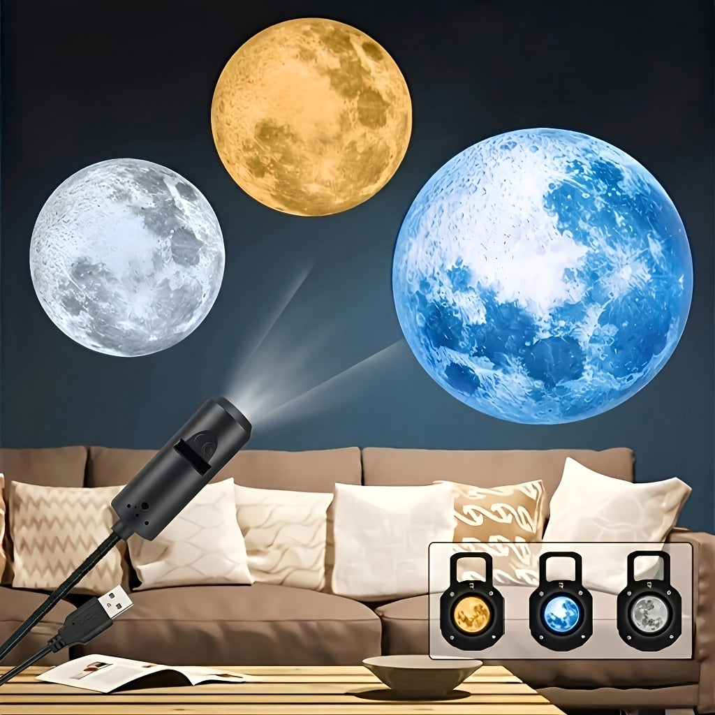 starry sky projection lamp usb powered 360 rotatable moon