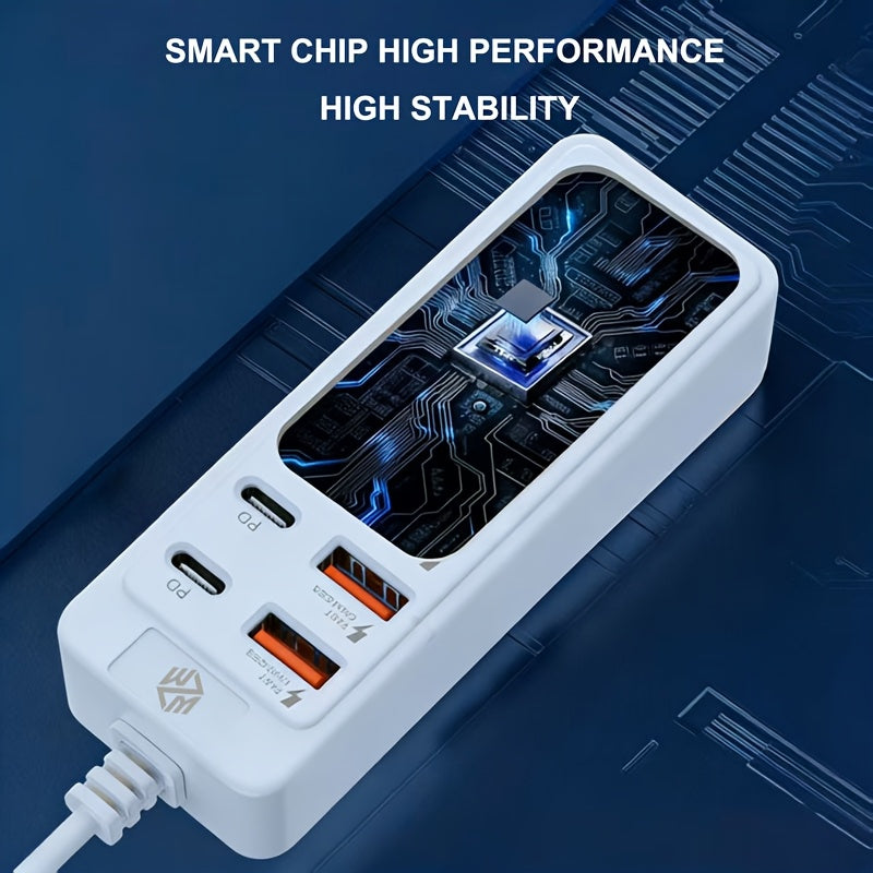 1pc white 12 port fast charging hub 6pcs usb ports 6pcs type