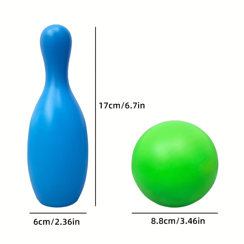 large bowling toy set 10 bottles 2 balls sports toy set