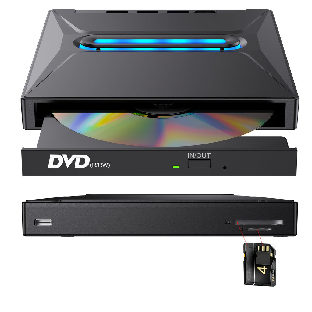 new 8 in 1 luminous external cd dvd drive usb 3 0 type c