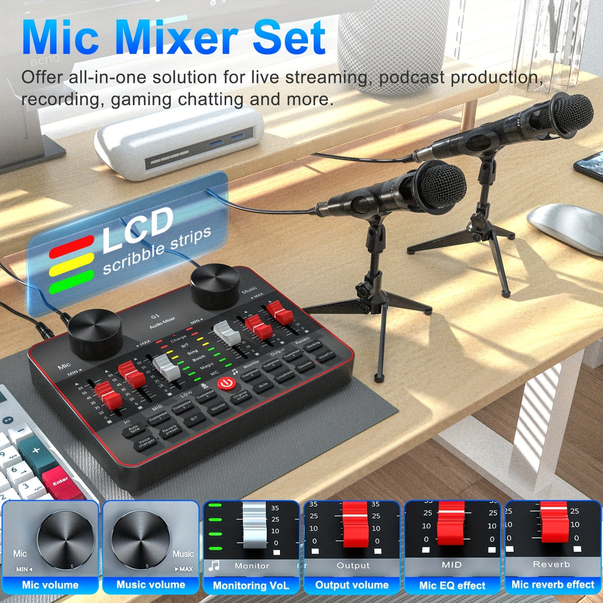 podcast equipment bundle in one audio interface dj mixer 2