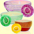 200pcs food grade reusable plastic food covers durable