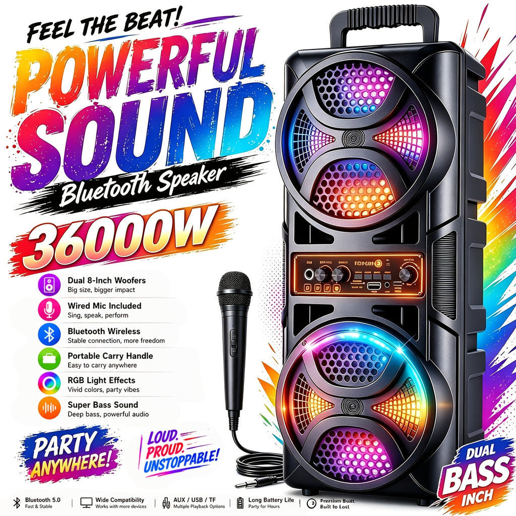 portable large speaker subwoofer microphone suitable karaoke