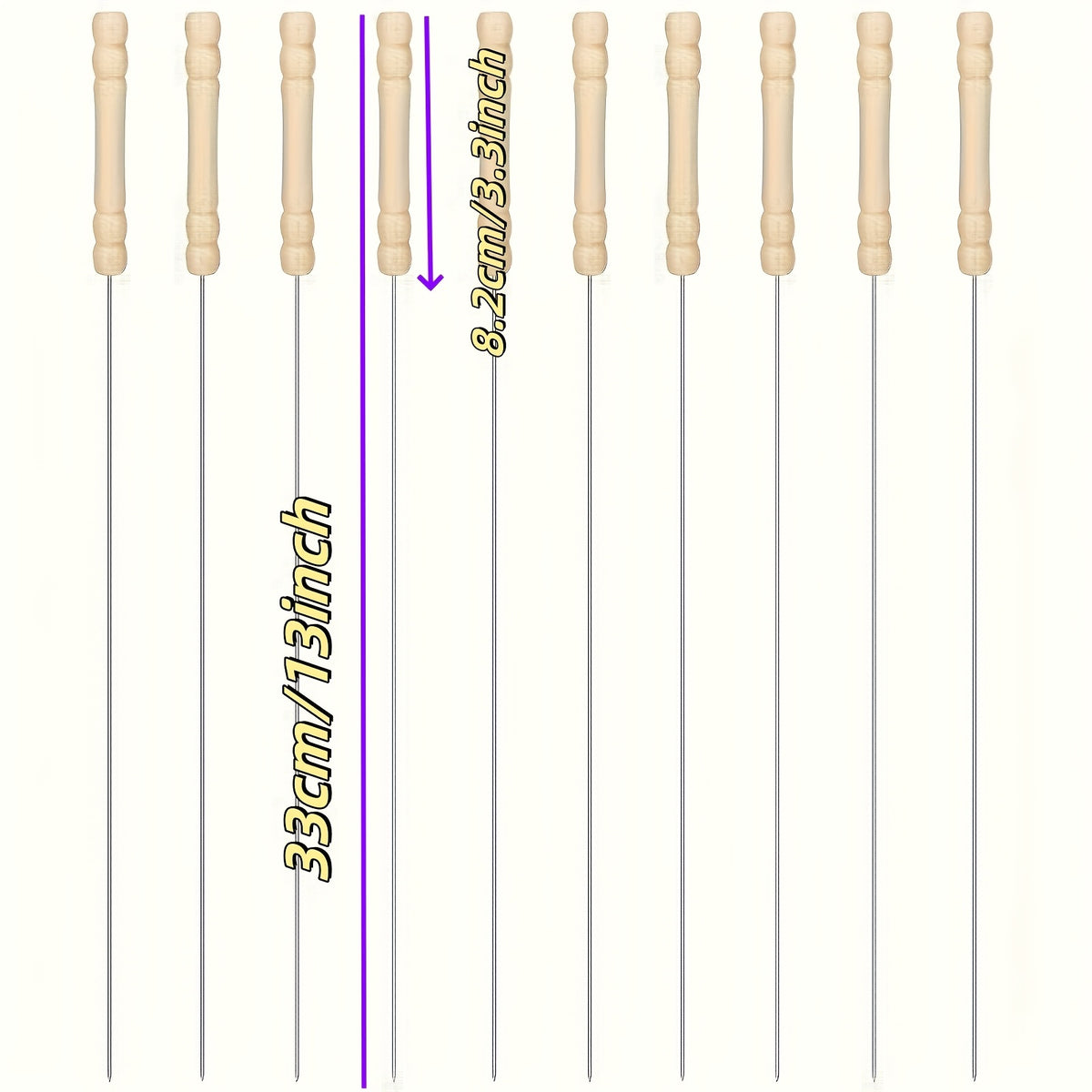 18pcs stainless steel outdoor barbecue skewers perfect