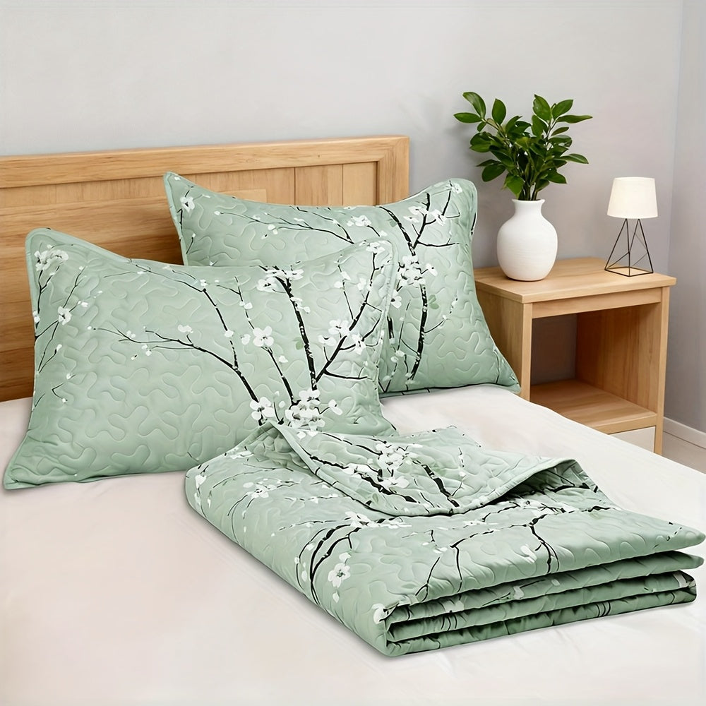 2 3pcs multicolour tree branch plum   quilted quilt
