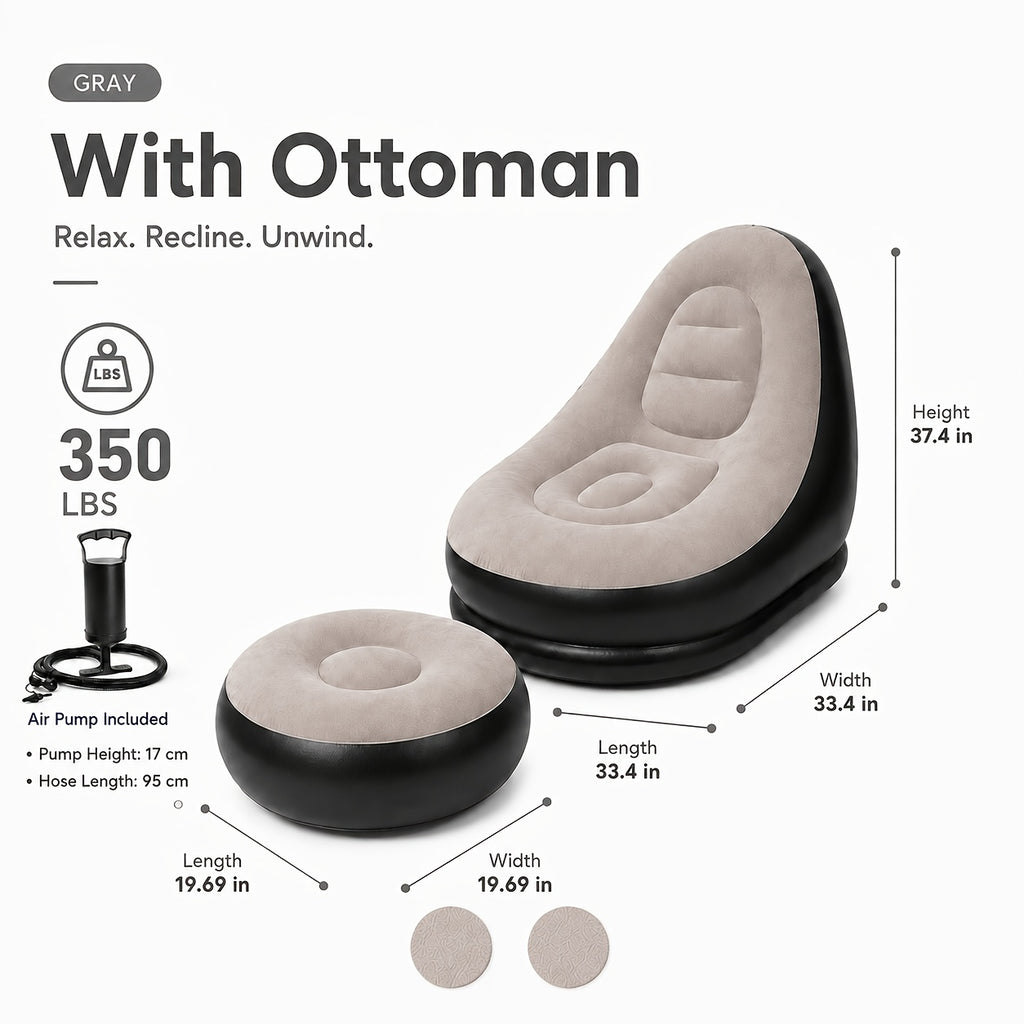 home inflatable sofa chair   ergonomic curved air