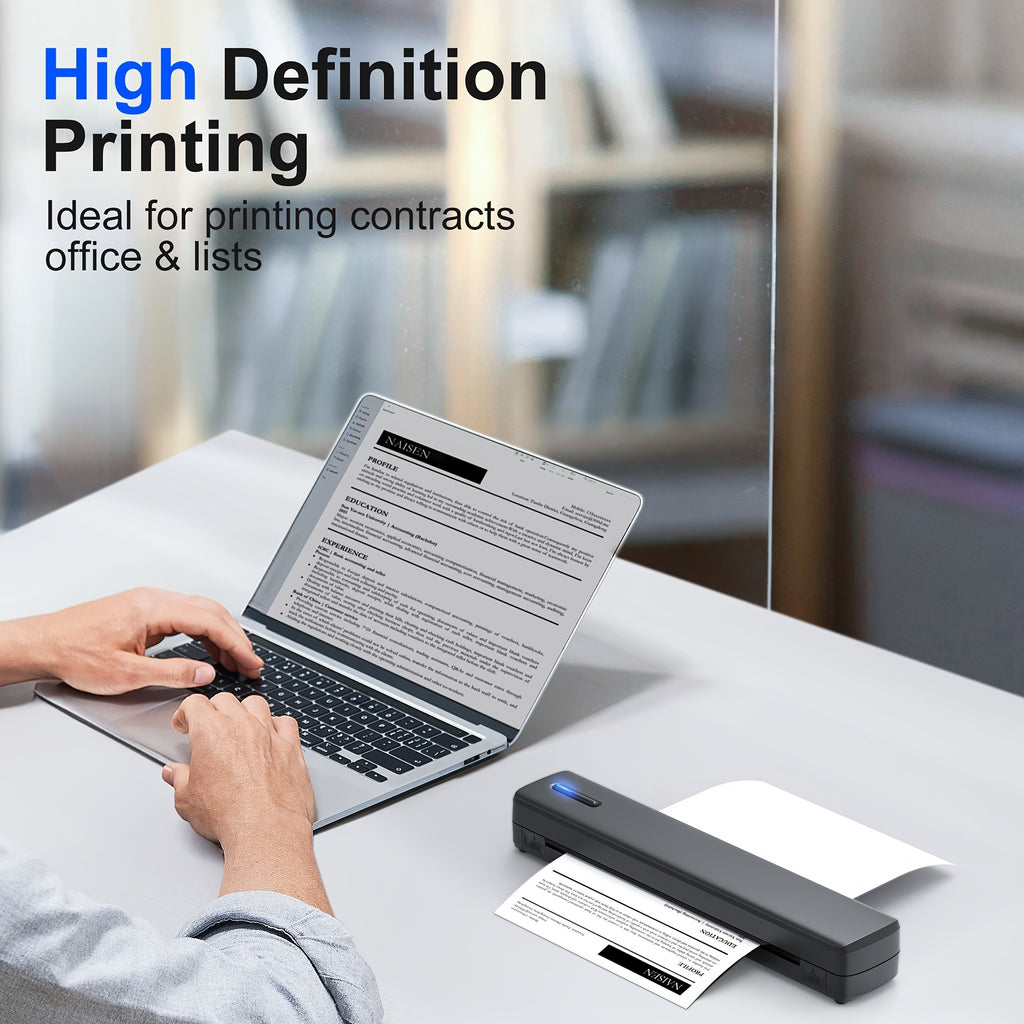 d810b a4 portable inkless thermal printer 20 sheets thermal