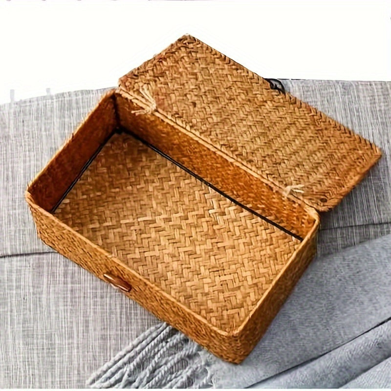 hand   home woven storage blue storage box shelf