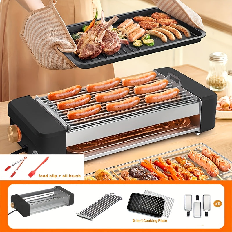 4 in 1 multi functional sausage grill three hand dish