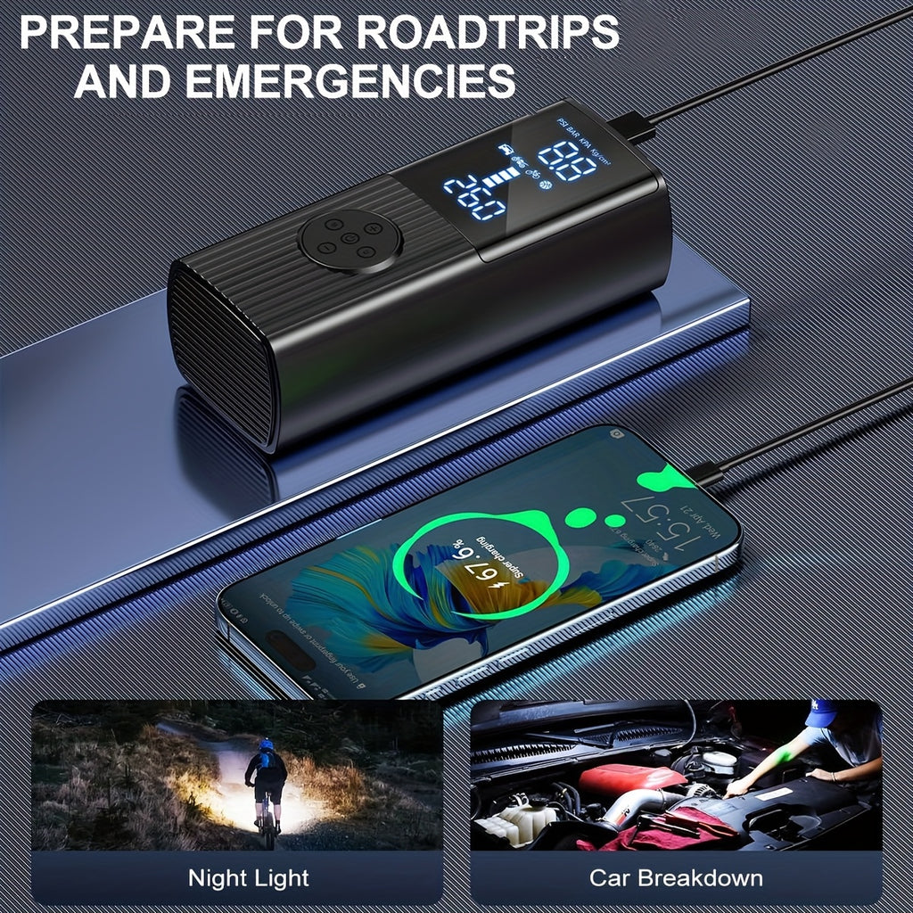 portable tire inflator digital pressure gauge car tire pump