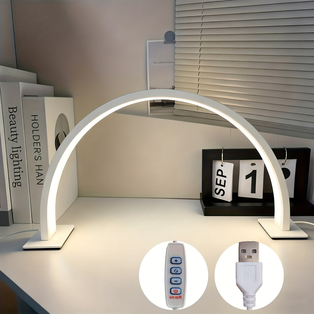 white   led desk lamp adjustable brightness
