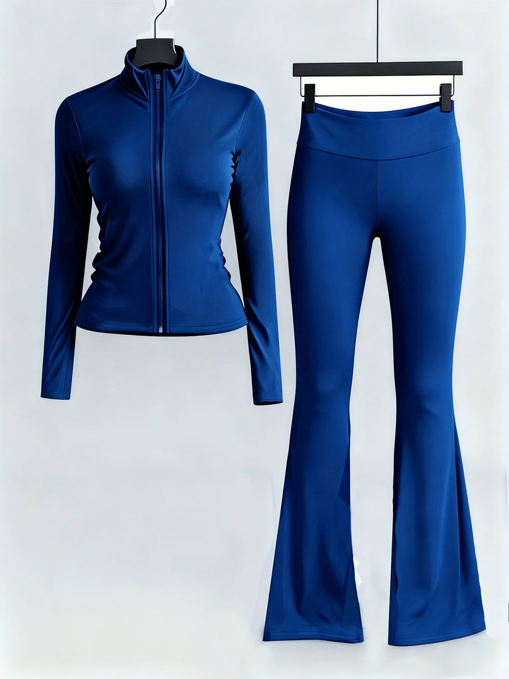 fit sportswear set zipper stand collar long sleeve