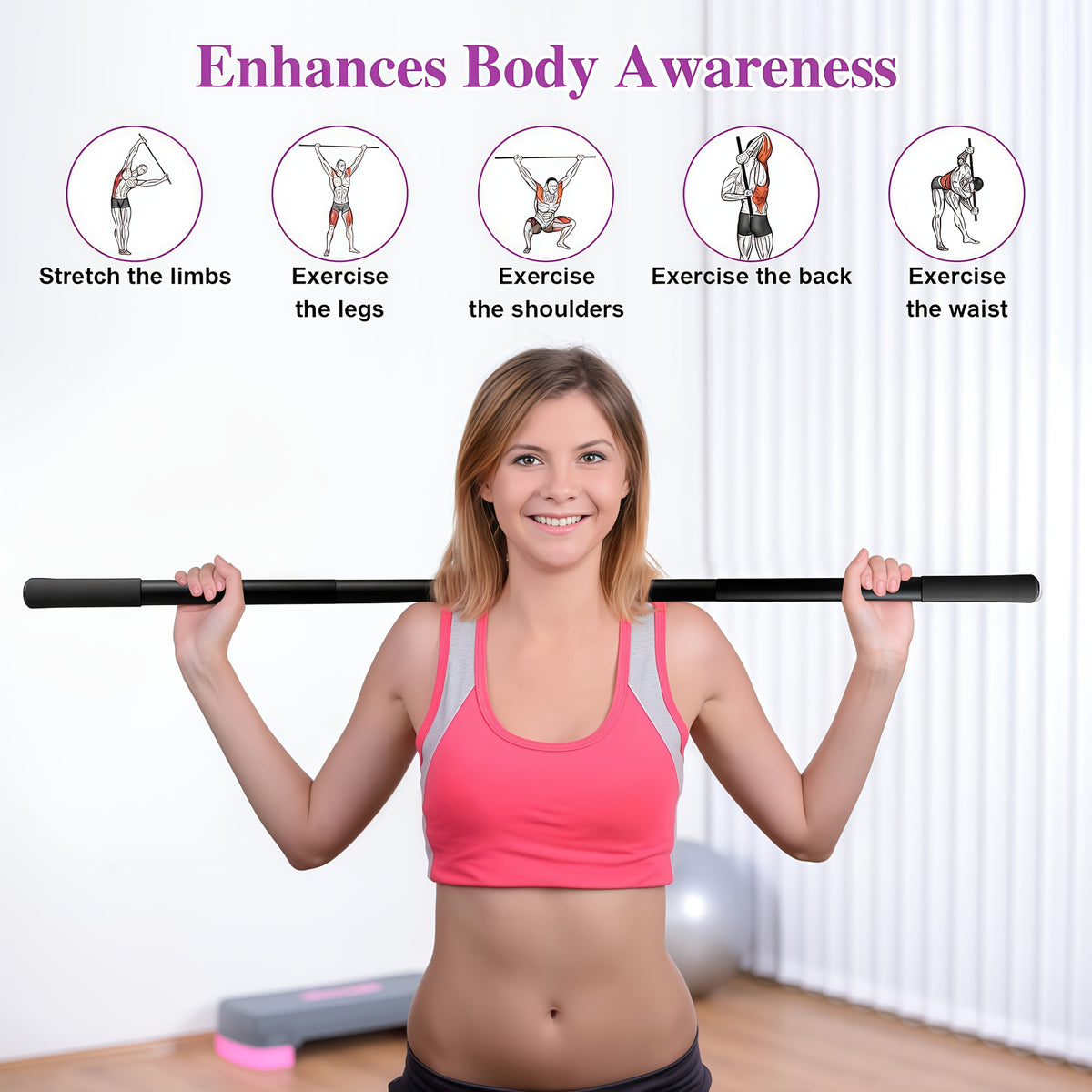 adjustable yoga wand sturdy durable iron construction