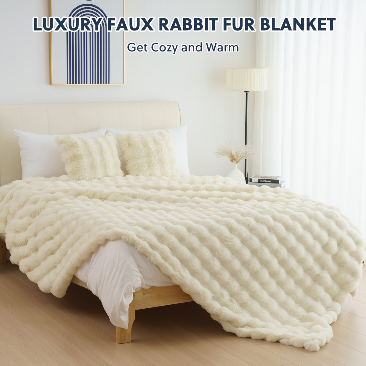1pc orhopui   rabbit fleece blanket soft warm throw