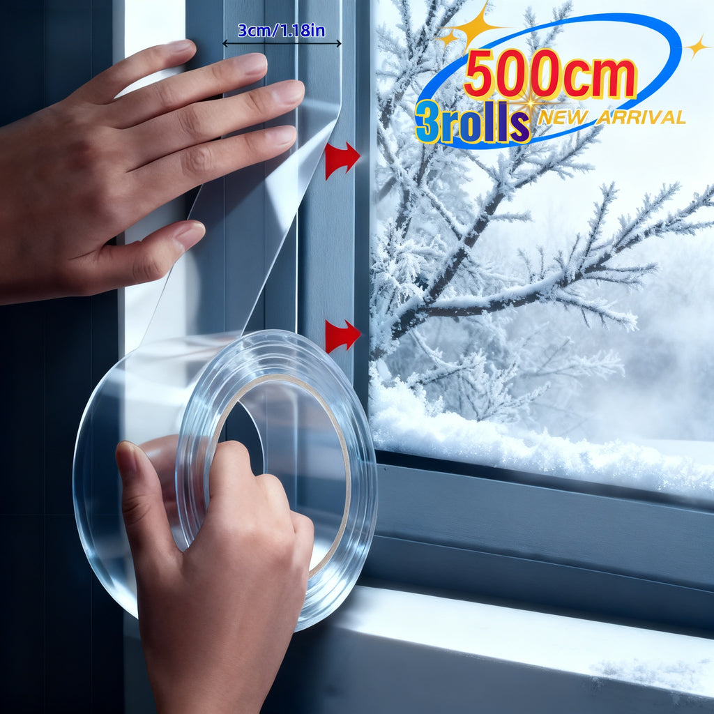 3 rolls 500cm winter draft proof sealing tape 1 18 inch