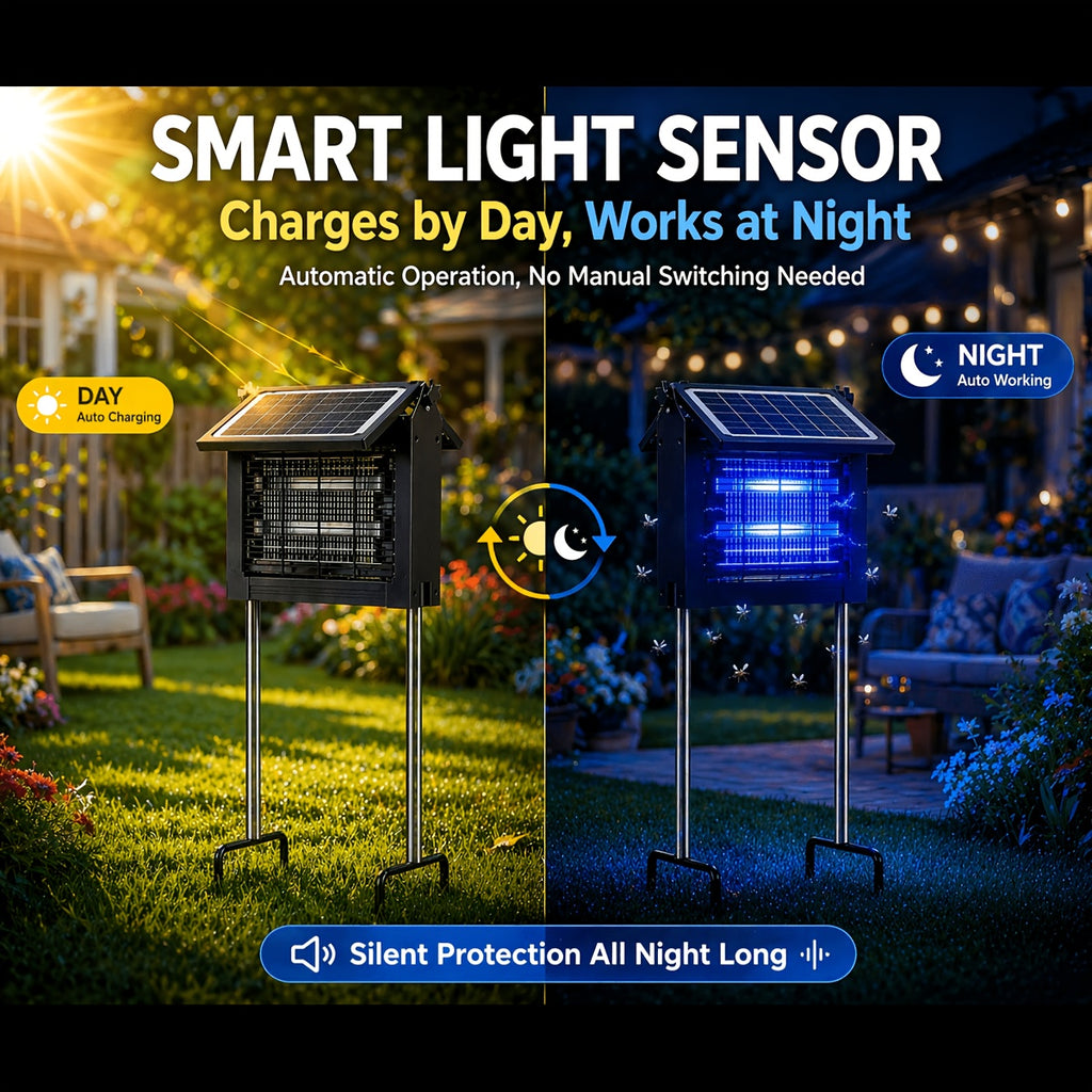 4500v solar bug zapper electric mosquito killer dual solar
