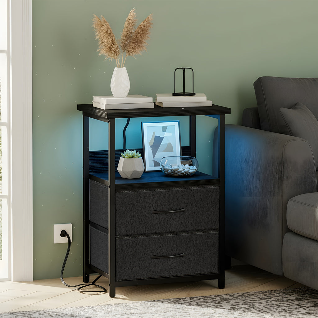 1 2pcs night stand display stand 1 2 3 4 drawers led