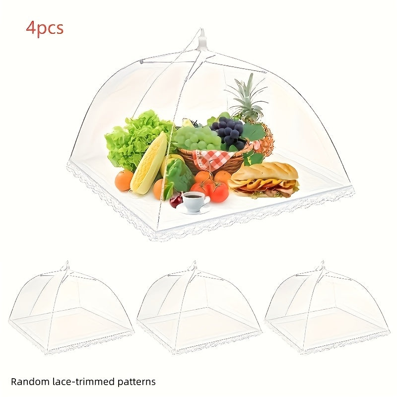 4pcs   food covers foldable mesh food tents reusable