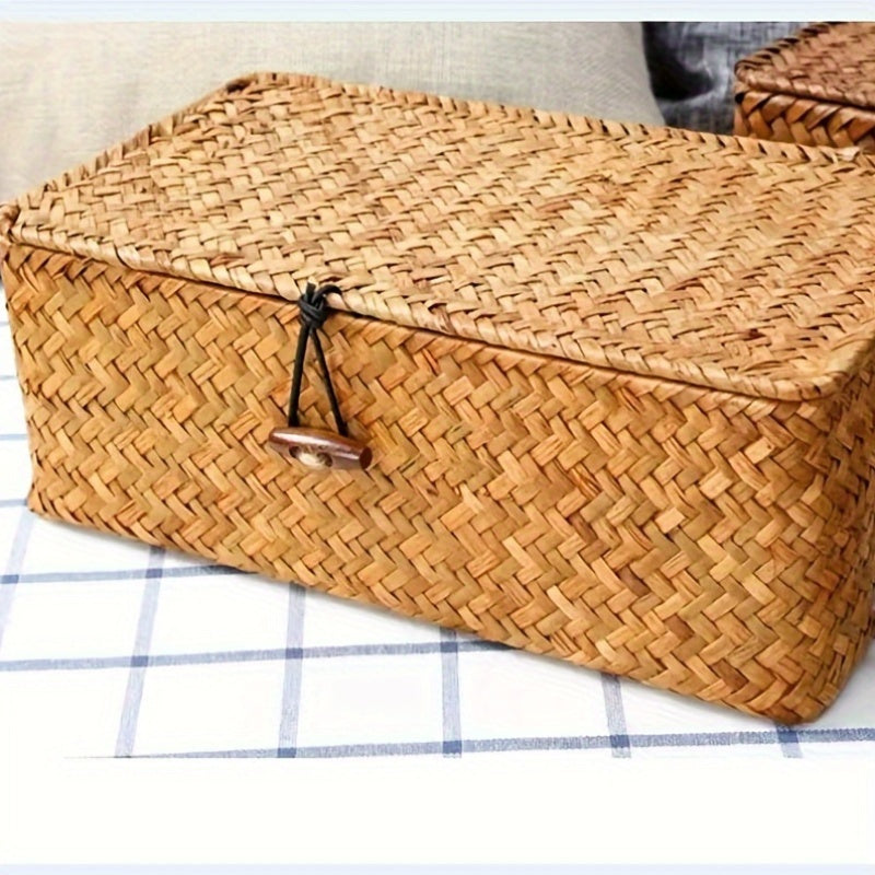 hand   home woven storage blue storage box shelf