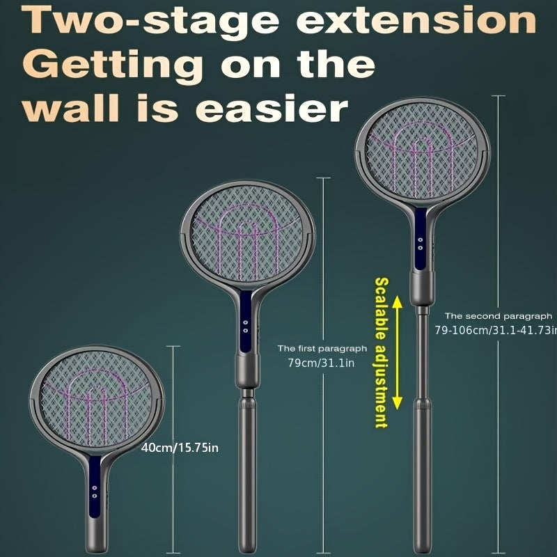 new arrival retractable extended electric fly swatter racket