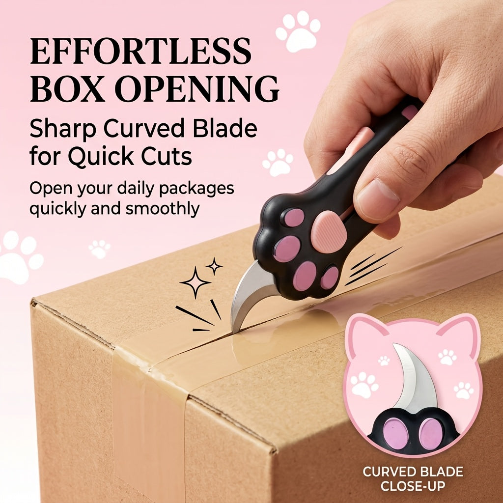 2pcs set multifunctional box cutter storage bag cute cat paw