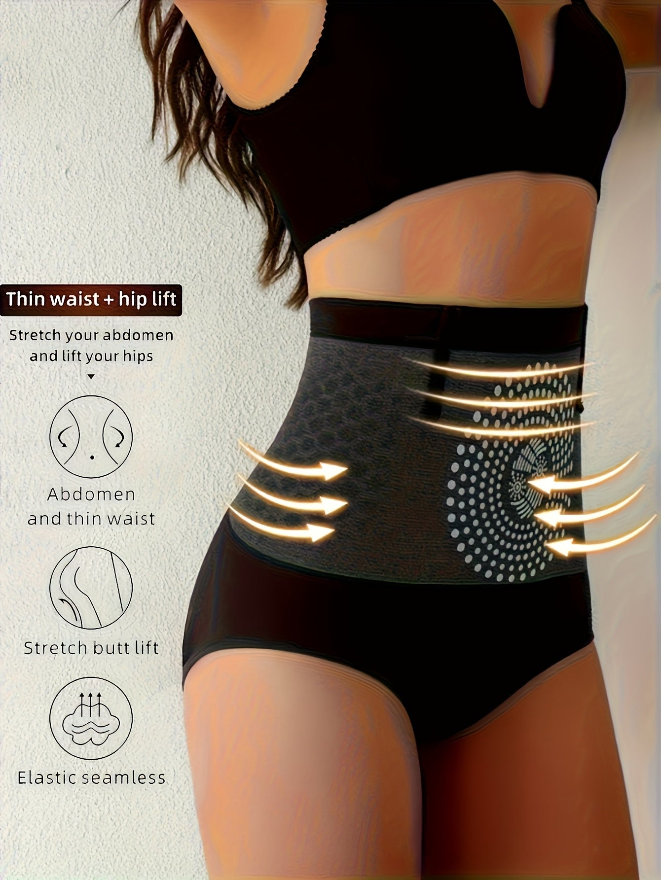 1 piece set light beige black red non slip waistband double