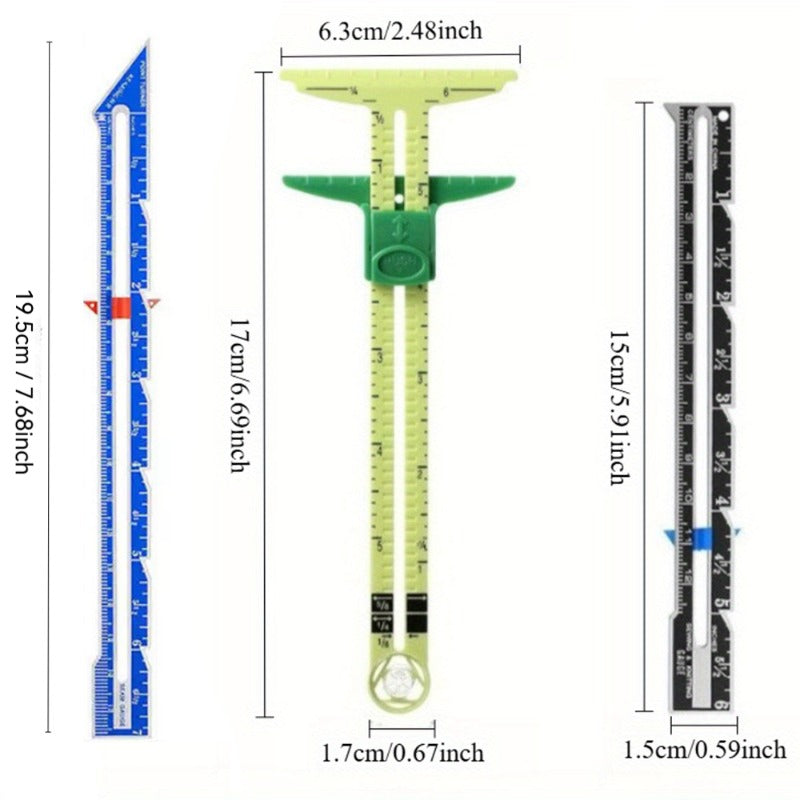 3pcs   fabric cutting ruler set   cutting