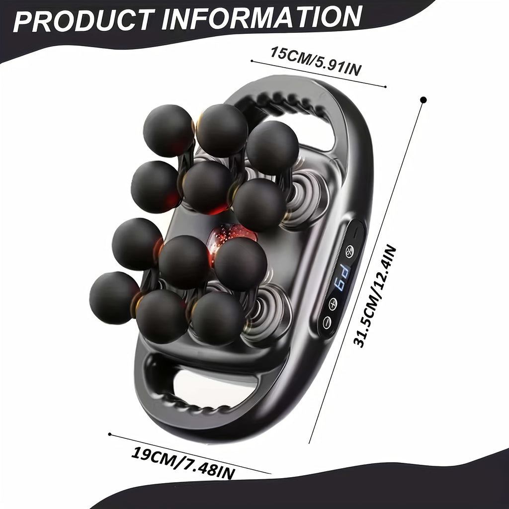 1pc handheld massage gun 12 head multi function massager usb