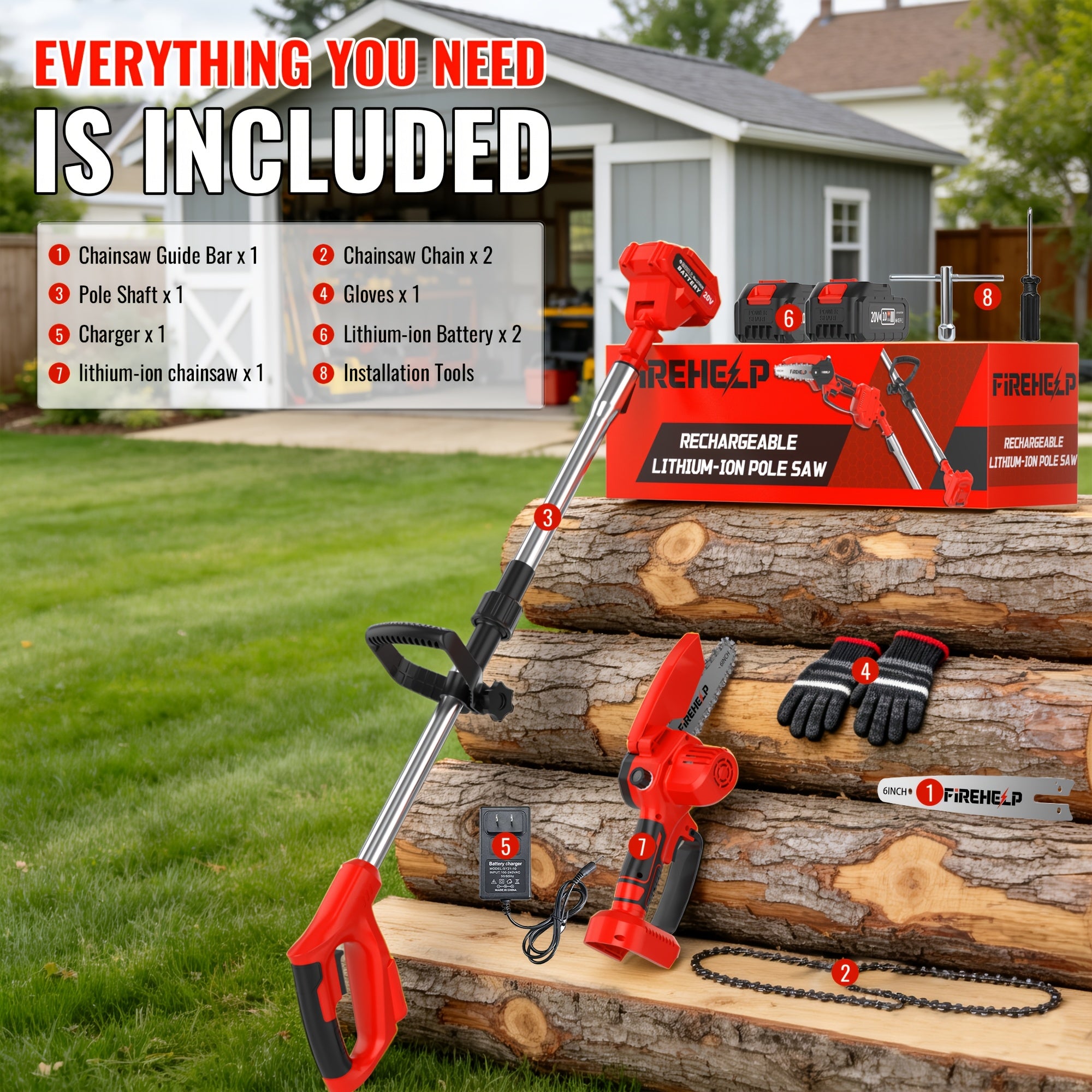 telescopic high branch saw cordless design brushless